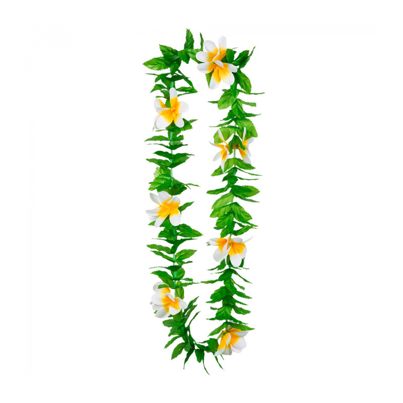 Havajský zelený veniec s kvetmi